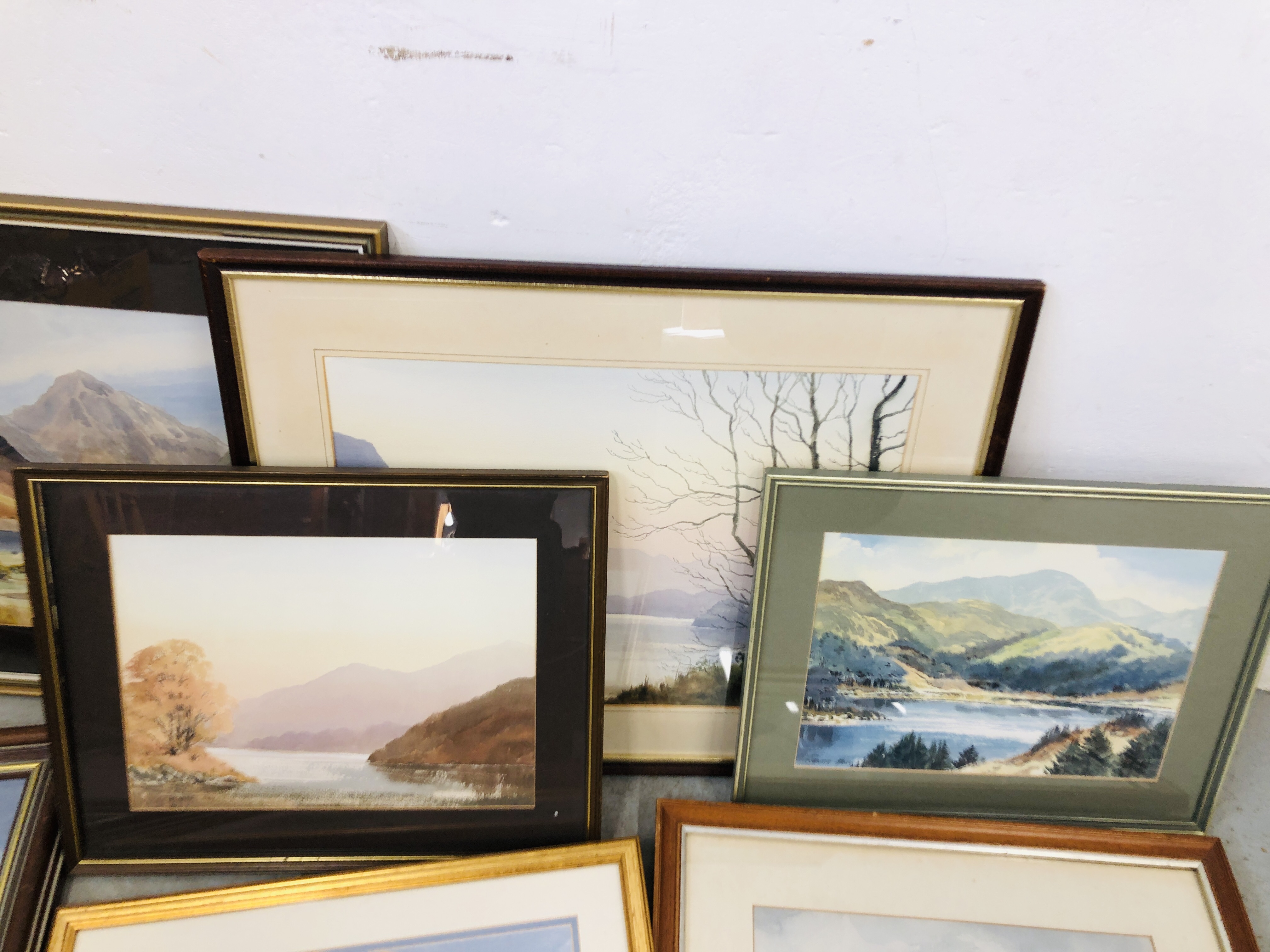 COLLECTION OF ORIGINAL ARTWORKS TO INCLUDE FOUR FRAMED WATERCOLOURS BEARING SIGNATURE GRIEG HALL, - Image 6 of 7