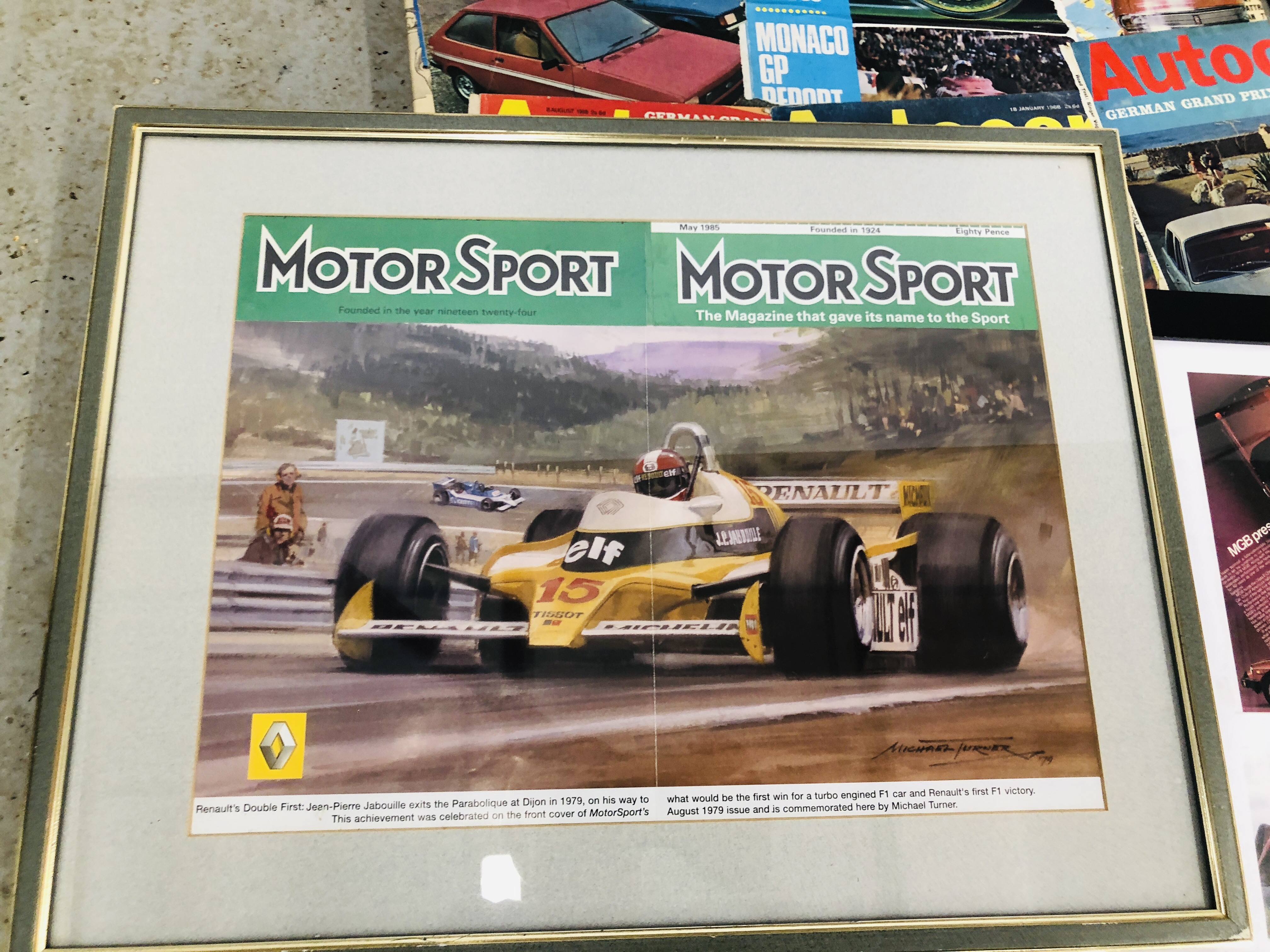 A COLLECTION OF 12 ASSORTED MOTOR SPORT PICTURES, PRINTS AND CANVAS. - Image 2 of 6