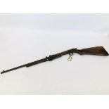 AN EARLY .22 UNDERLEVER AIR RIFLE FOR RESTORATION - COLLECTION ONLY - NO POSTAGE.