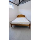 A KINGSIZE PINE BED WITH HYPNOS "EMERALD" POCKET SPRUNG MATTRESS (FIXING POINTS A/F).