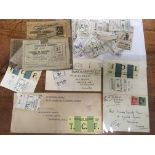 SOUTHERN RAILWAY: 1937-41 COVERS (3) WITH c1920-30'S PARCEL 'TICKET' TYPES ALSO, APPROX.