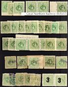 GREAT NORTHERN RAILWAY (IRELAND): 1891-1920 MINT, UNUSED OR USED SELECTION, VARIOUS PRINTINGS,