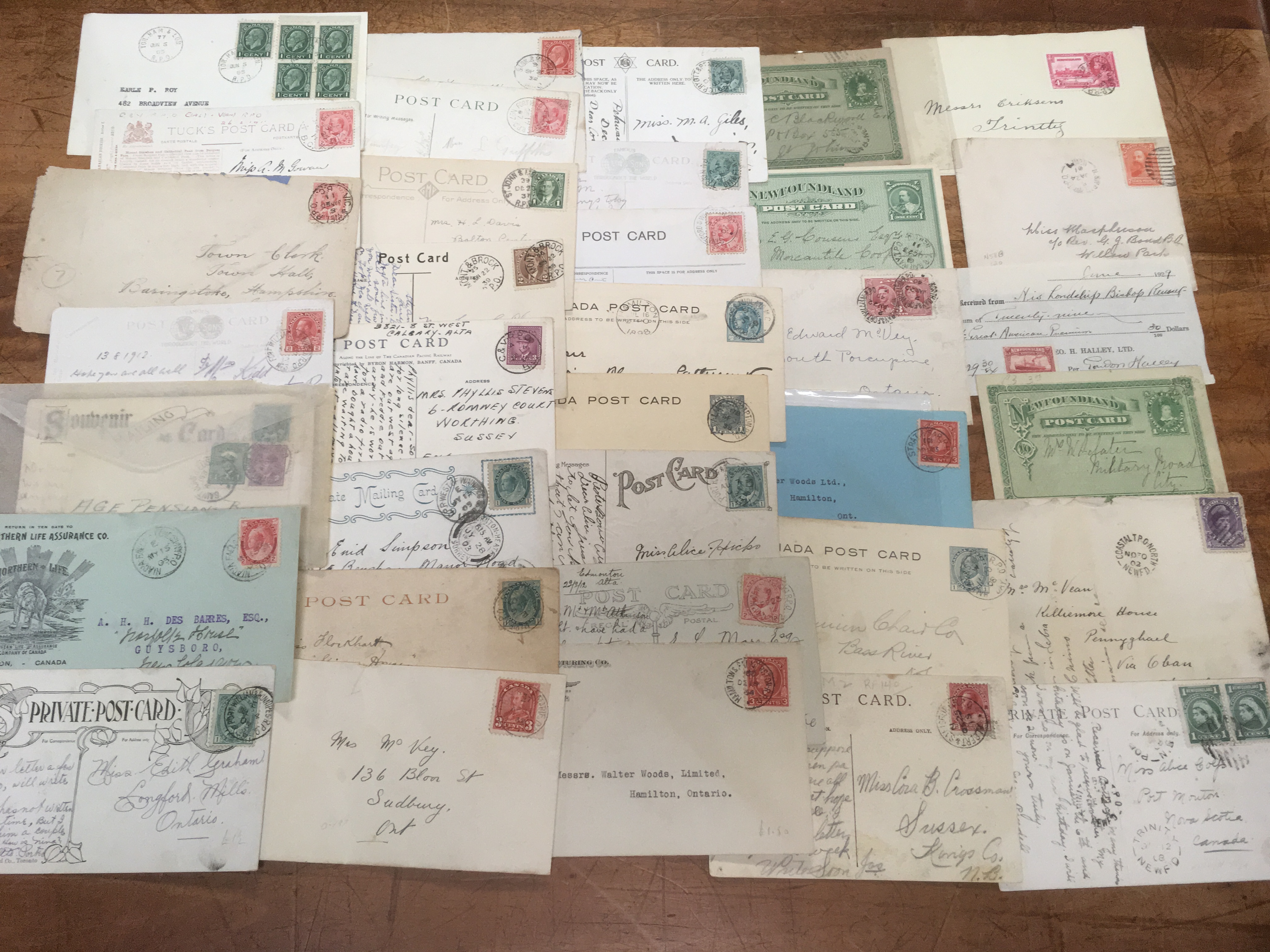 CANADA: FILE BOX WITH c1854 TO 1940 COVERS AND CARDS, ALL WITH RPO CANCELS, - Image 2 of 4