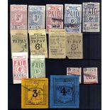 MANCHESTER CORPORATION TRAMWAYS: SELECTION OF PARCEL STAMPS,