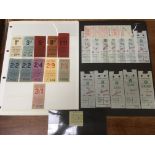 FILE BOX WITH EXTENSIVE CORAS LOMPAIR EIRENN GREEN TYPE RAILWAY AND BUS PARCEL STAMPS,