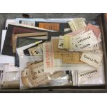 BOX WITH A VAST QUANTITY OF RAILWAY LUGGAGE LABELS,