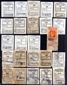 ULSTER TRANSPORT AUTHORITY: c1950-67 A COLLECTION INCLUDING 1964 PARCEL TAG WITH 4/- AND 1d,