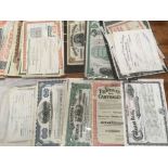 QUANTITY OF MAINLY RAILWAY RELATED SHARE CERTIFICATES, UK AND OVERSEAS, ATTRACTIVE DESIGNS TO SOME,