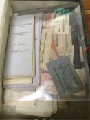 FILE BOX OF NORFOLK AND SUFFOLK RELATED EPHEMERA, PARCEL LABELS, AGREEMENTS,