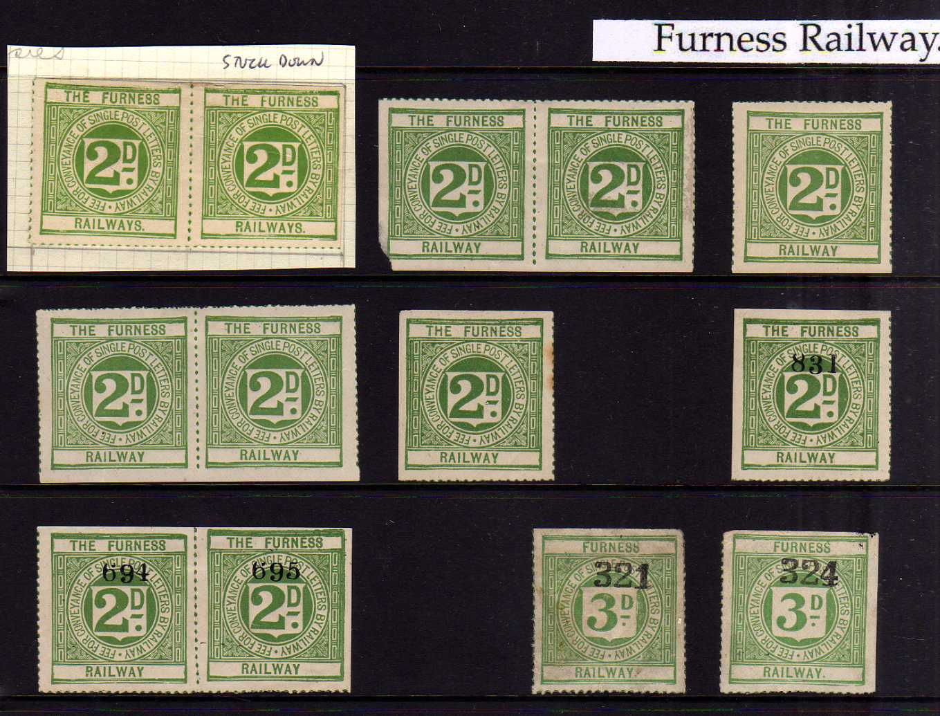 FURNESS RAILWAY: 1891-1920 UNUSED SELECTION (13)