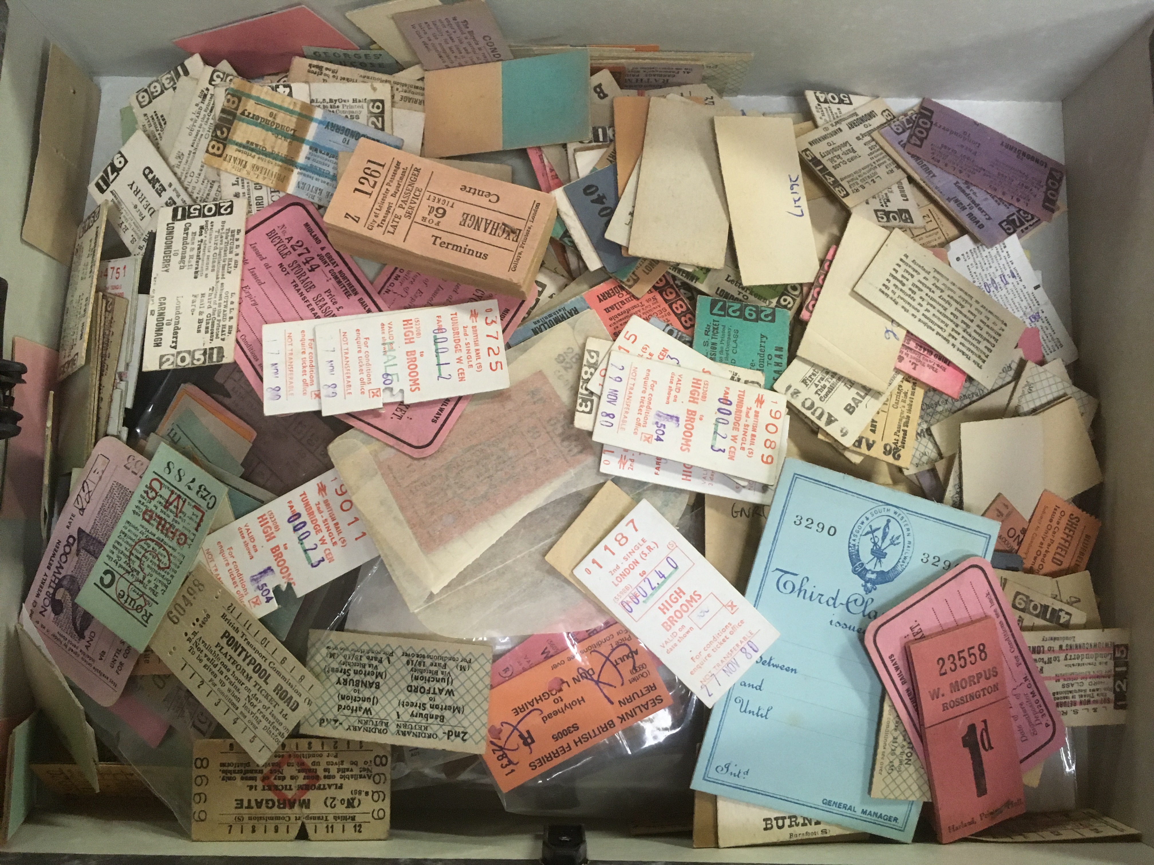 BOX OF RAILWAY AND OTHER TICKETS,