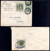 GREAT NORTH OF SCOTLAND RAILWAY: 1906 'GRAHAM' COVER BEARING ½d PAIR AND 2d CANCELLED OVAL