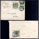 GREAT NORTH OF SCOTLAND RAILWAY: 1906 'GRAHAM' COVER BEARING ½d PAIR AND 2d CANCELLED OVAL