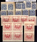 LONDONDERRY AND LOUGH SWILLY RAILWAY: 1891-1898 MINT OR UNUSED SELECTION WITH 1d BLUE (11),