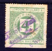 LONDON MIDLAND AND SCOTTISH RAILWAY: c1923 4d (RAILWAY Co) USED,