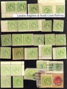 LONDON, BRIGHTON AND SOUTH COAST RAILWAY: 1891-1922 MINT, UNUSED AND USED SELECTION,