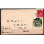 DONEGAL RAILWAY COMPANY: 1903 'GRAHAM' COVER TO NEWARK BEARING 1d AND 2d TIED LONDONDERRY CDS AND