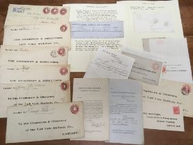 1845-1932 COVERS, CARDS AND STATIONERY, VARIED RAILWAY INTEREST,