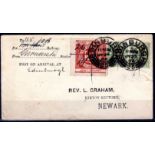 DUNDEE AND ARBROATH JOINT RAILWAY: 1906 'GRAHAM' COVER CARNOUSTIE TO NEWARK BEARING ½d (2) AND 2d