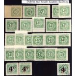 DUBLIN AND SOUTH EASTERN RAILWAY: 1911-21 MAINLY MINT OR UNUSED SELECTION INCLUDING 1920 3d ON 2d,
