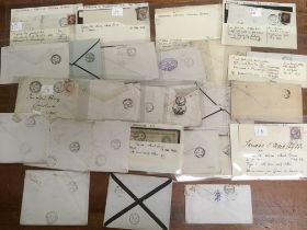1860-1912 COVERS AND CARDS WITH VARIOUS EDINBURGH RELATED TPO POSTMARKS, MANY AS BACKSTAMPS, EDINB.