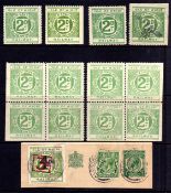 ISLE OF WIGHT RAILWAY: 1899-1920 MINT AND USED SELECTION, 1899 2d MINT BLOCKS OF FOUR (2),
