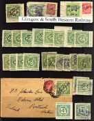 GLASGOW AND SOUTH WESTERN RAILWAY: 1891-1920 MINT, UNUSED OR USED SELECTION,