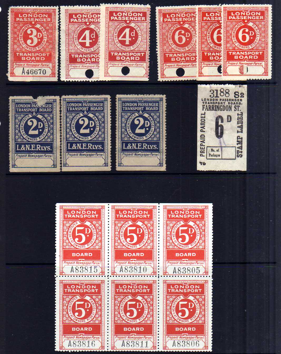 LONDON PASSENGER TRANSPORT BOARD: MINT OR UNUSED SELECTION, EXECUTIVE WITH BLOCKS OF FOUR, - Image 4 of 4