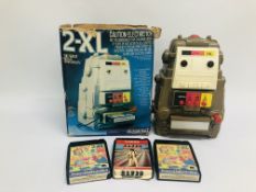 A TOYS 2-XL ROBOT WITH THREE 8 TRACKS INCLUDING ELVIS AND GENERAL INFORMATION - SOLD AS SEEN.