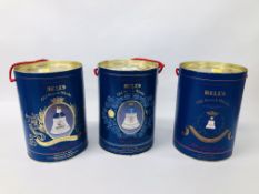 THREE ROYAL WADE WHISKY BELL DECANTERS TO INCLUDE 1988 PRINCESS BEATRICE 75CL.