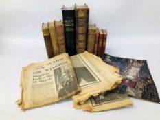 COLLECTION OF ANTIQUE BOOKS TO INCLUDE JOHN BANYANS SELECT WORKS, HOLEY BIBLE, UNCLE TOMS CABIN,