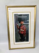 FRAMED LIMITED EDITION 368/375 PRINT "THE QUEENS GUARD" BY BARRY LEIGHTON-JONES ALONG WITH