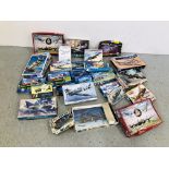 COLLECTION OF APPROXIMATELY 25 BOXED MAINLY AVIATION RELATED MODEL MAKERS KITS TO INCLUDE REVELL,