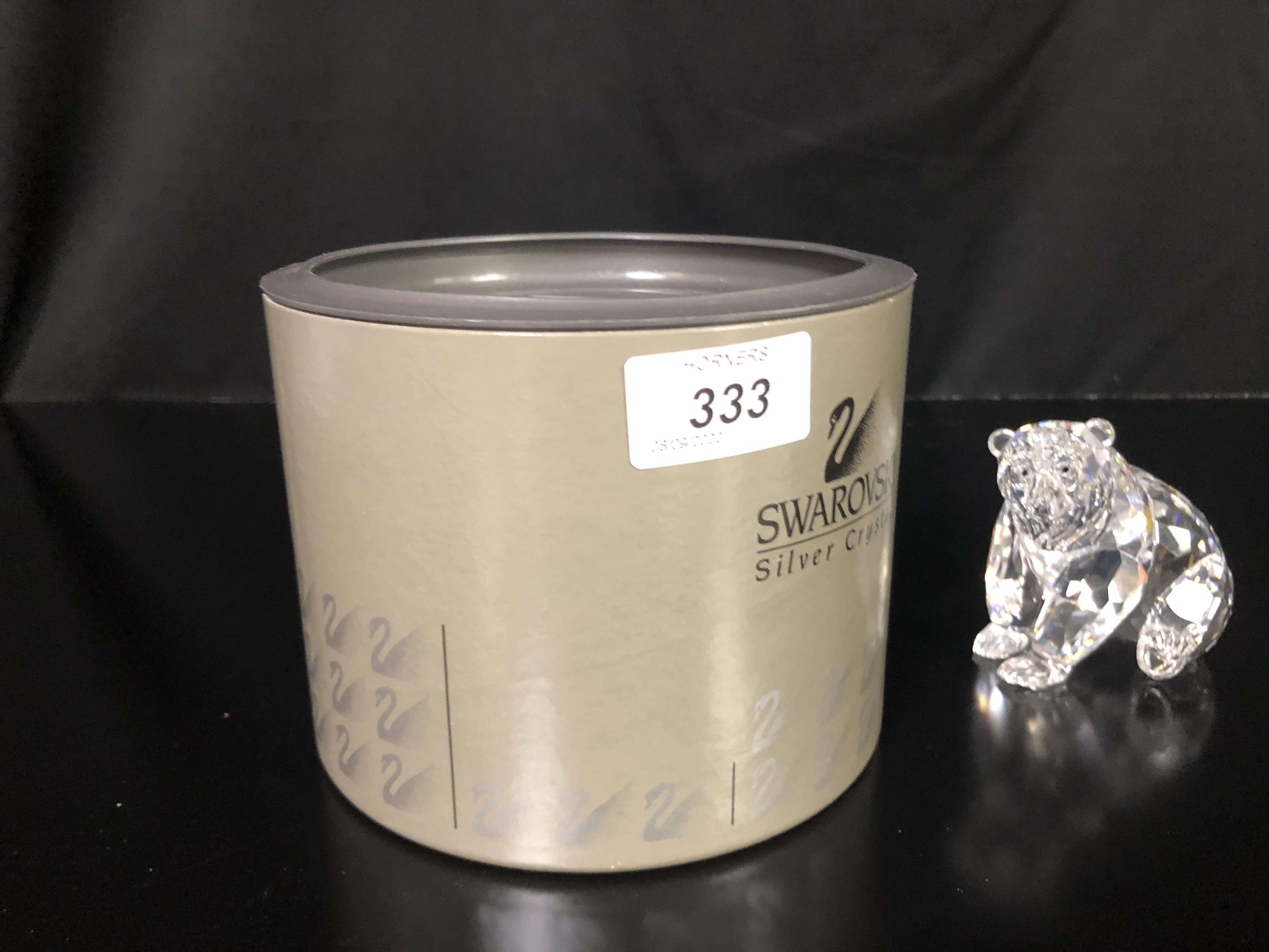 A BOXED SWAROVSKI SILVER CRYSTAL GRIZZLY BEAR. - Image 4 of 4