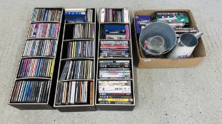 THREE BOXES CONTAINING CD'S AND DVD'S APPROX.
