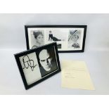 A FRAMED AND MOUNTED AUDREY HEPBURN WALL DISPLAY ALONG WITH YUL BRYNNER BEARING SIGNATURE WITH