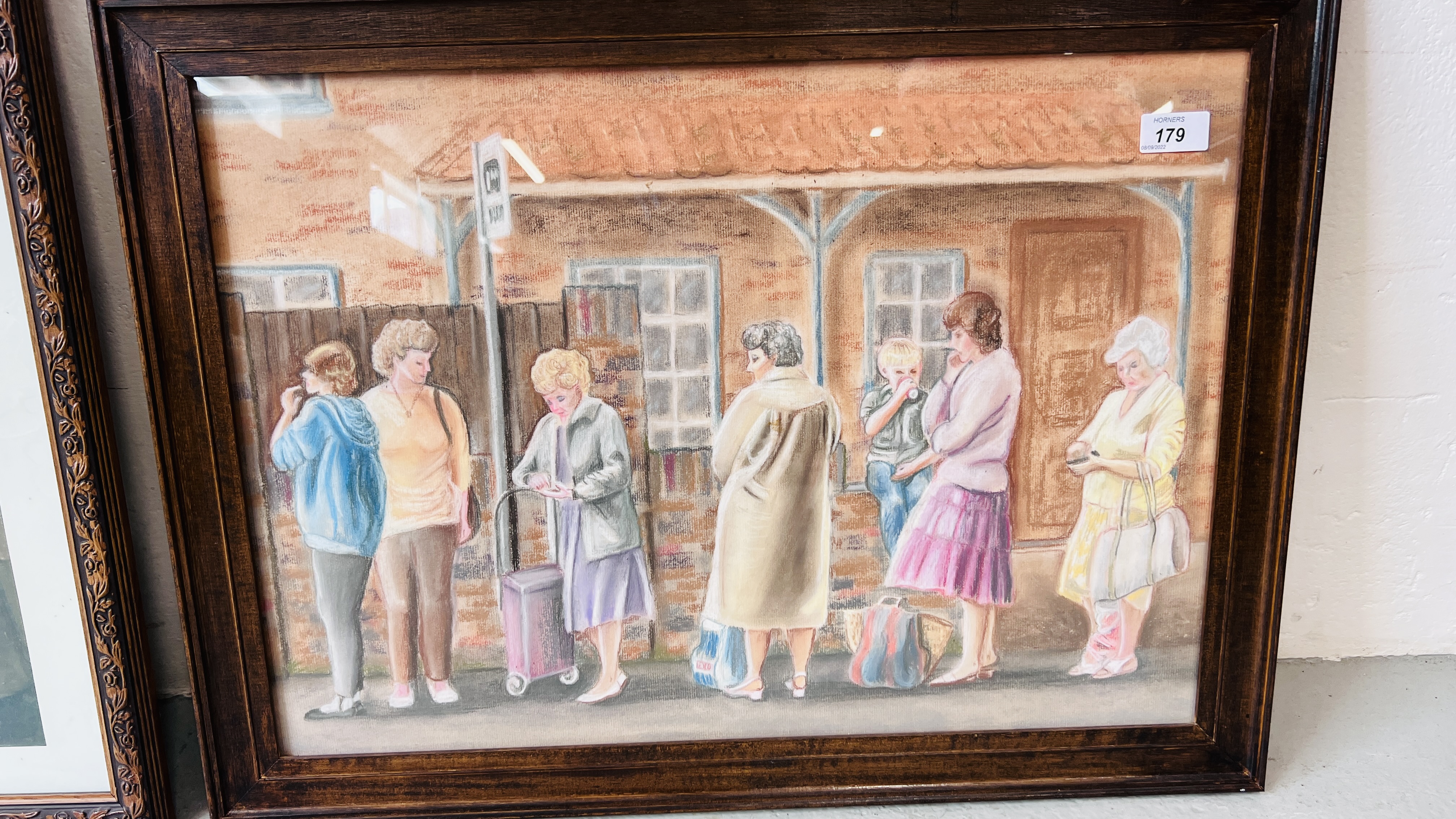 AN ORIGINAL ART WORK "BUS STOP AT WARE" BY C. - Image 2 of 3