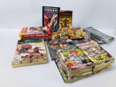 BOX OF ASSORTED COMICS TO INCLUDE MARVEL, DARK HORSE COMICS, COMMANDO ETC.