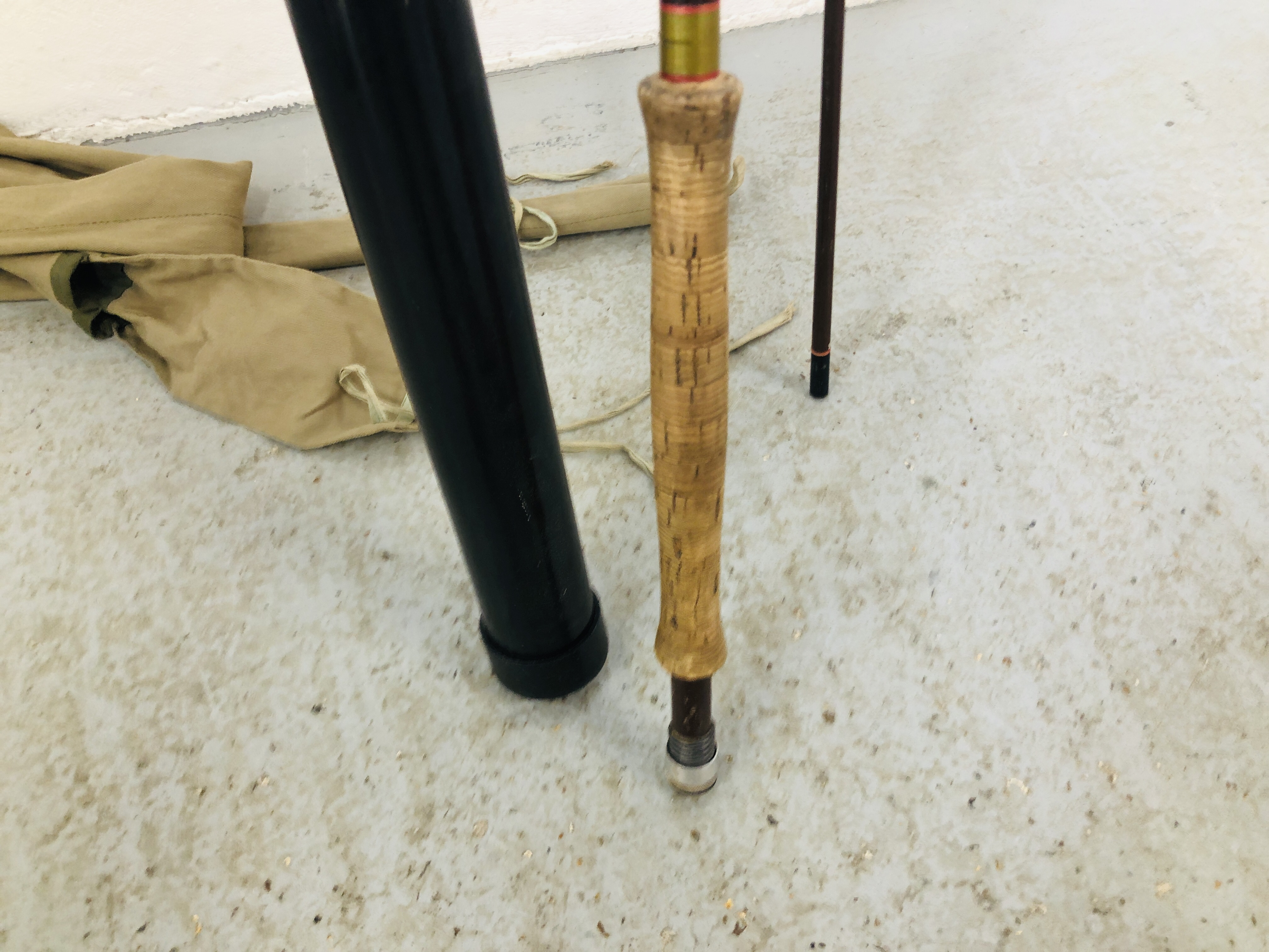 A HARDY 2 PIECE 9 FT 3 INCH RICHARD WALKER SUPER LIGHT FLY FISHING ROD #7/8 WITH SLEEVE AND TUBE. - Image 6 of 6