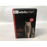 BABYLISS FOR MEN CARBON TITANIUM CLIPPER SET (BOXED) - SOLD AS SEEN.