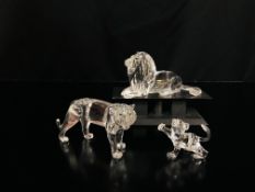 A BOXED SWAROVSKI CRYSTAL "INSPIRATION AFRICA" - THE LION WITH PLINTH ALONG WITH A BOXED SWAROVSKI