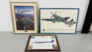 FRAMED AIRCRAFT PRINT CHARLES CHURCH SUPERMARINE SPITFIRE T MK IX PT462 BEARING TRIBUTE + A REDBULL