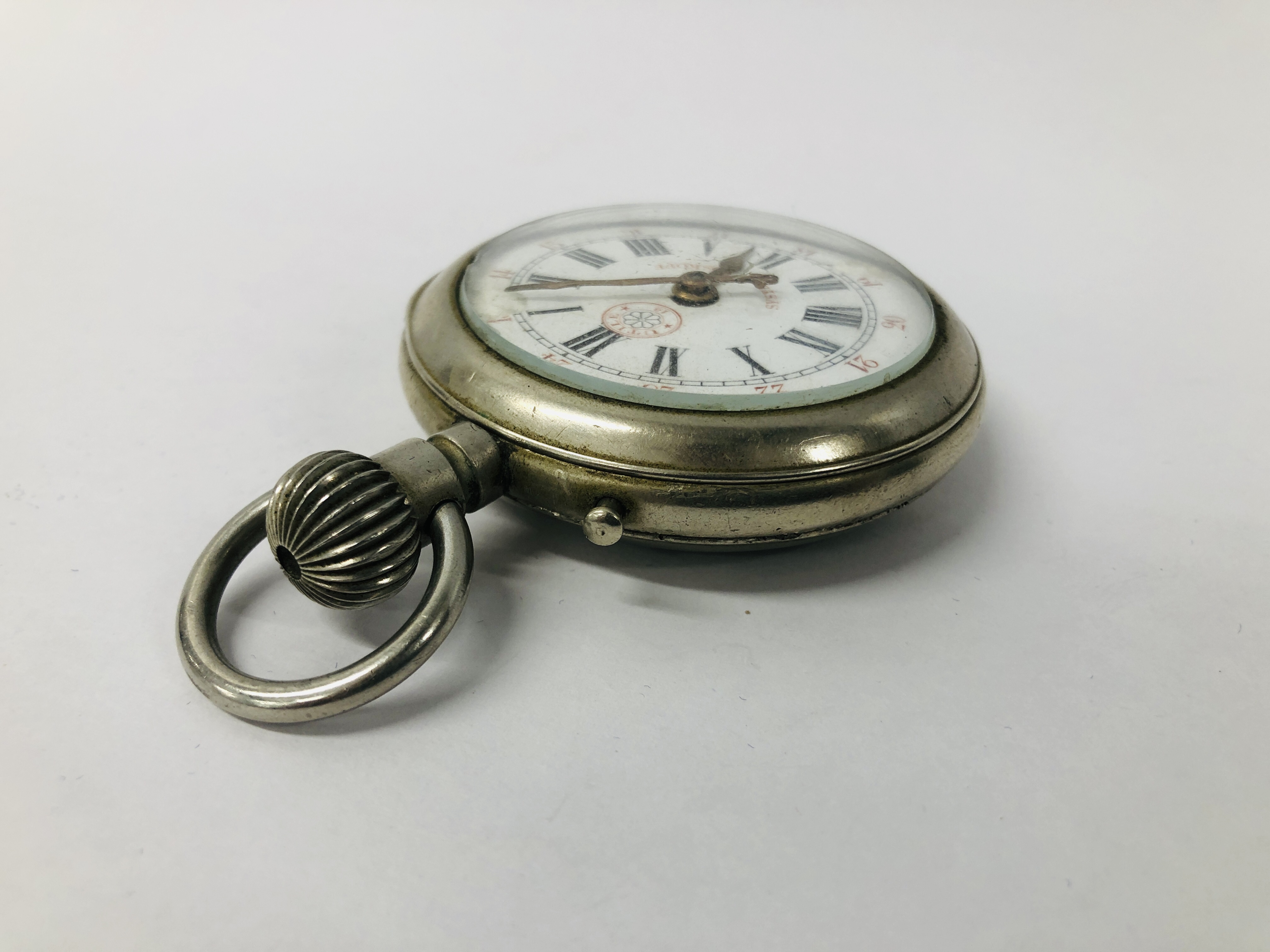 "ROSSKOPF" SYSTEME SWISS MADE POCKET WATCH, ENAMELLED DIAL A/F D 6CM. - Image 4 of 7