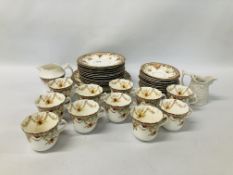 37 PIECES OF ROYAL ALBERT CEDRIC TEA WARE 3 CUPS + 1 PLATE A/F ALONG WITH PORTMEIRION JUG.