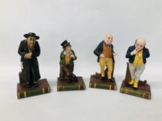 FOUR AYNSLEY DICKENS CHARACTERS FIGURES