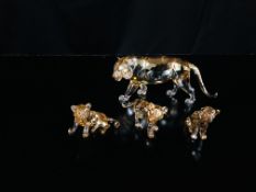 A COLLECTION OF SWAROVSKI CRYSTAL TIGERS TO INCLUDE ANNUAL EDITION 2010 TIGER, TIGER CUB SITTING,