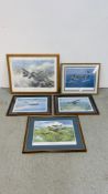 FRAMED PRINTS TO INCLUDE "BATTLE OVER LONDON " BEARING SIGNATURES,