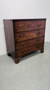 A GEORGE III MAHOGANY SECRETAIRE CHEST, W 109CM.