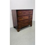 A GEORGE III MAHOGANY SECRETAIRE CHEST, W 109CM.