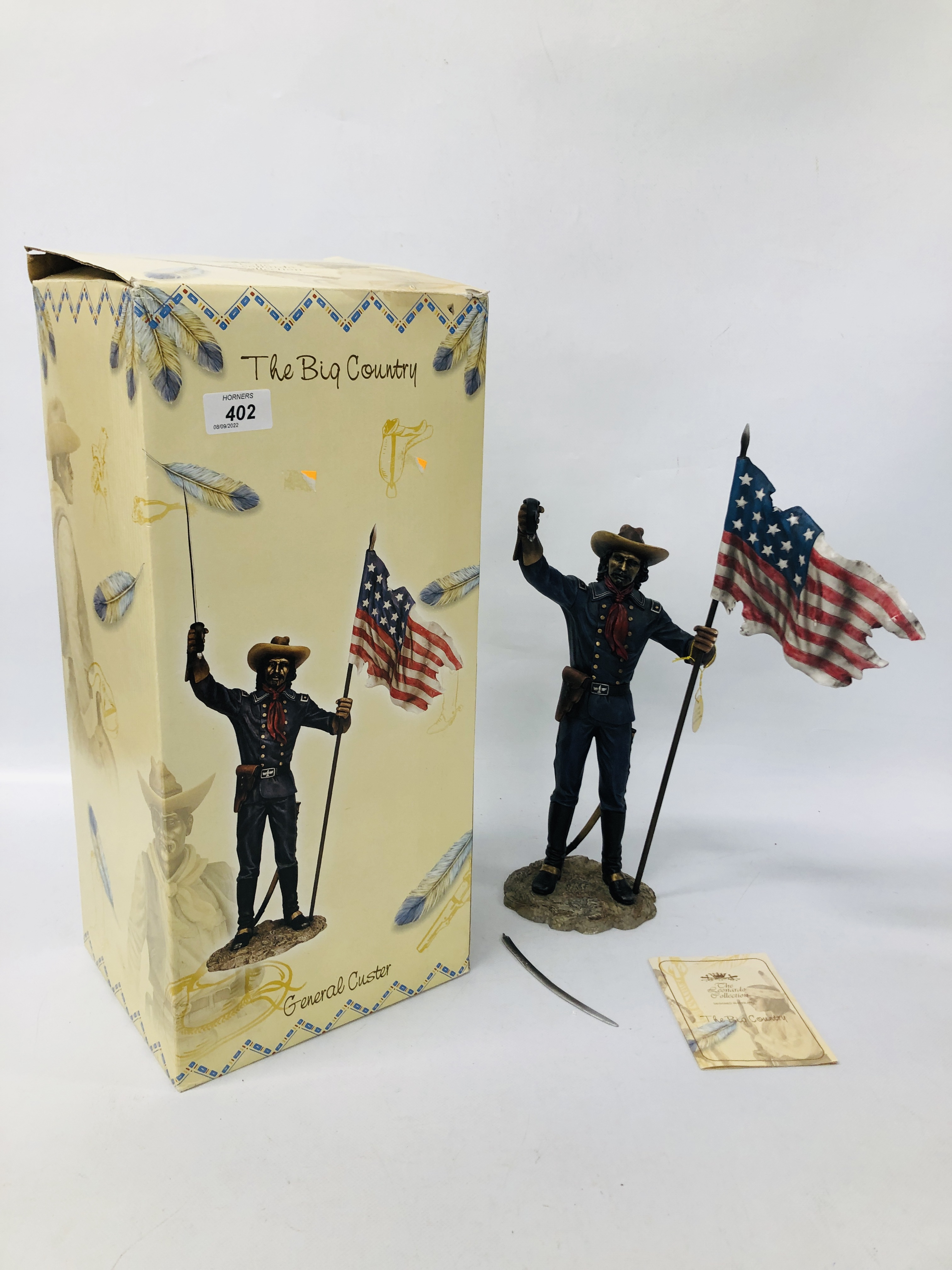 A BOXED THE LEONARDO COLLECTION THE BIG COUNTRY GENERAL CUSTER FIGURE. - Image 10 of 10